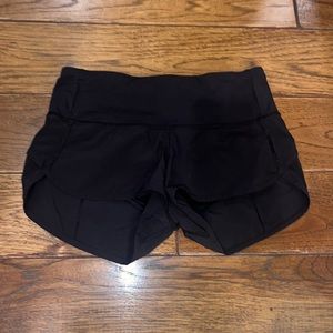 lululemon black speed up shorts